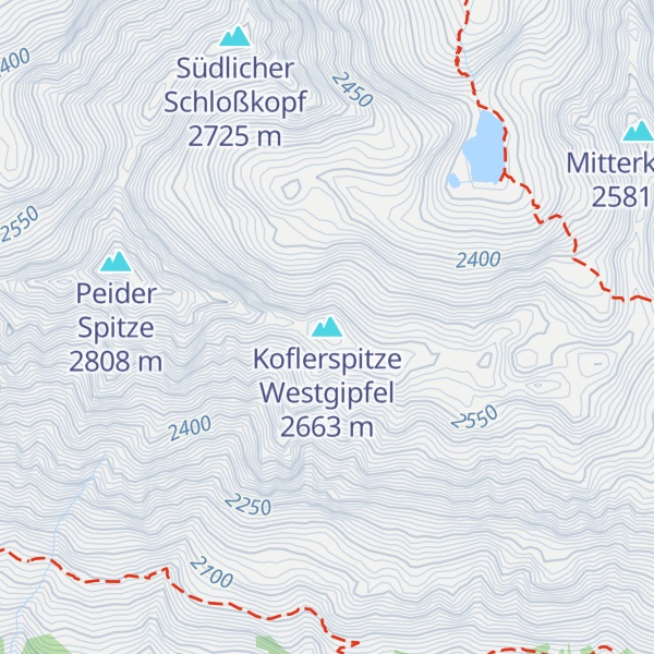 Map of Koflerspitze Westgipfel