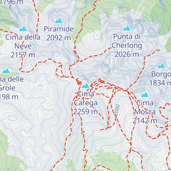 Map of Cima Carega