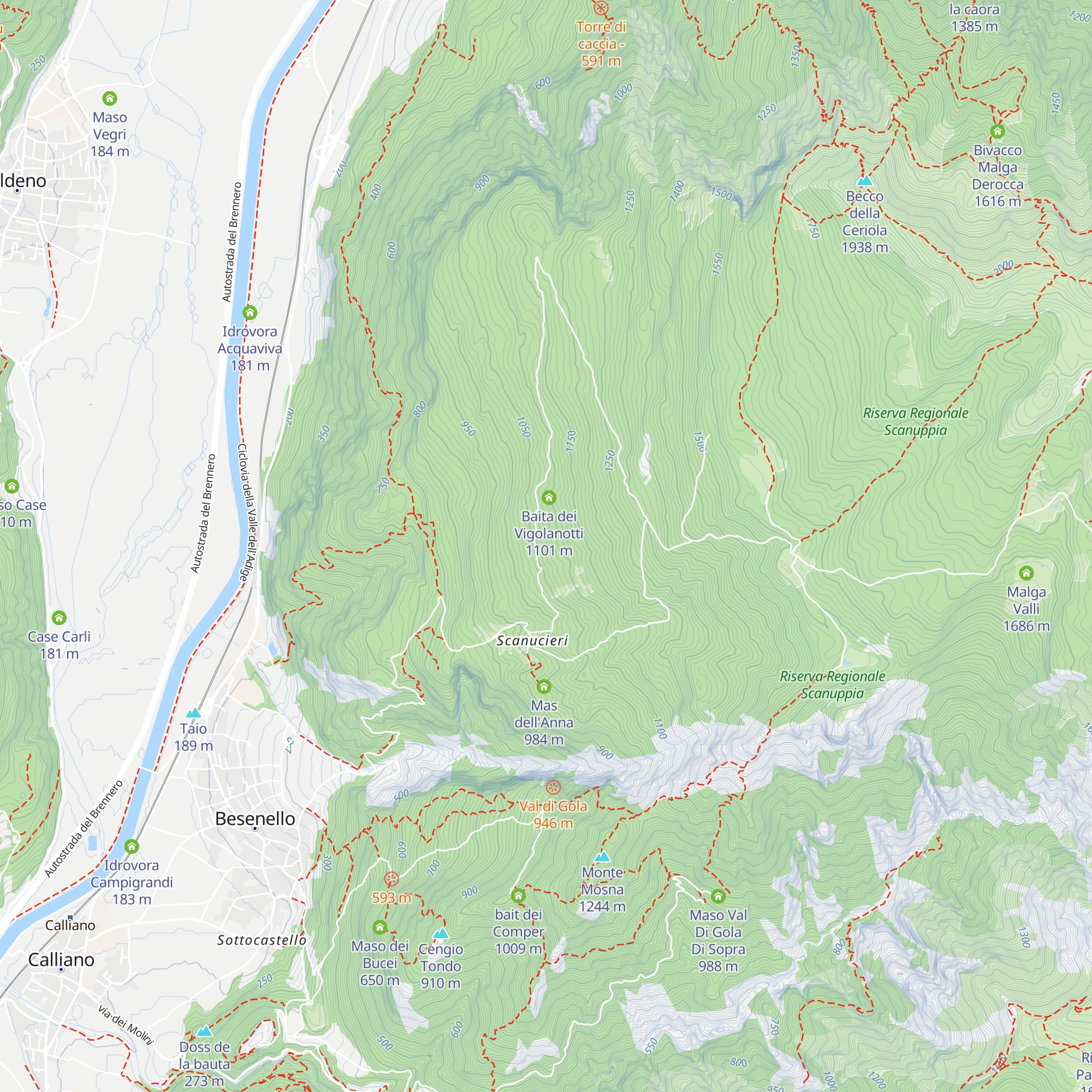 Baita del Canova map