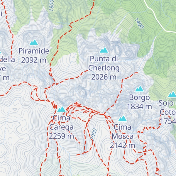 Map of Dossone Punta Pionieri