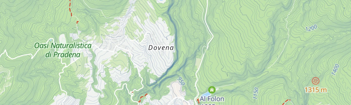Map of the start of Falesia del Mondino