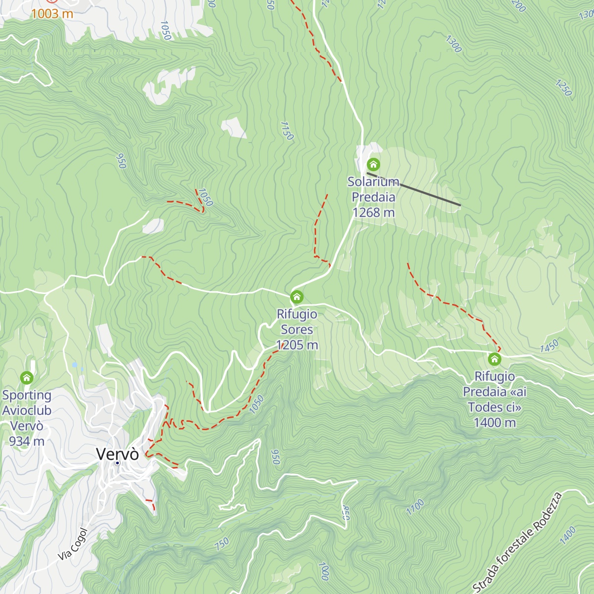 Rifugio Sores map