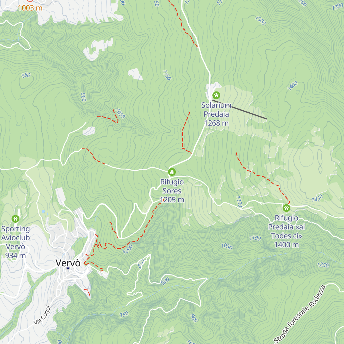 Rifugio Sores map
