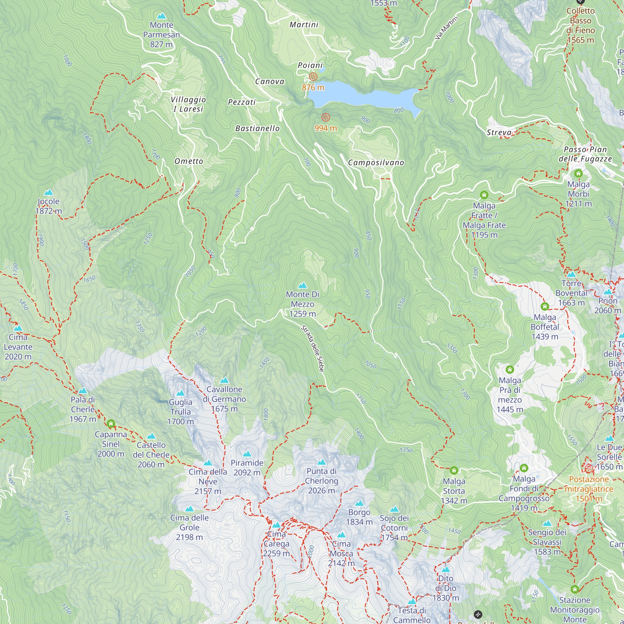 Malga Siebe map