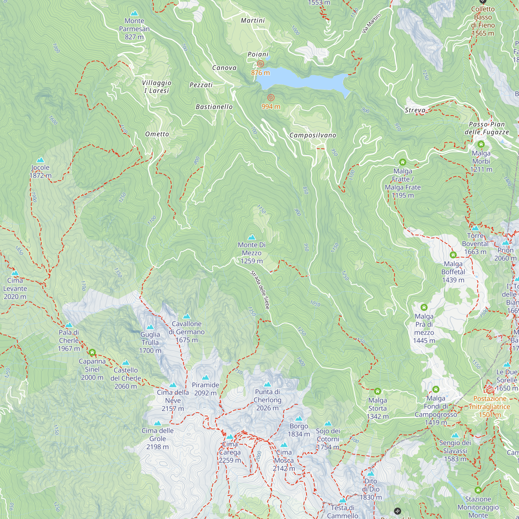 Malga Siebe map