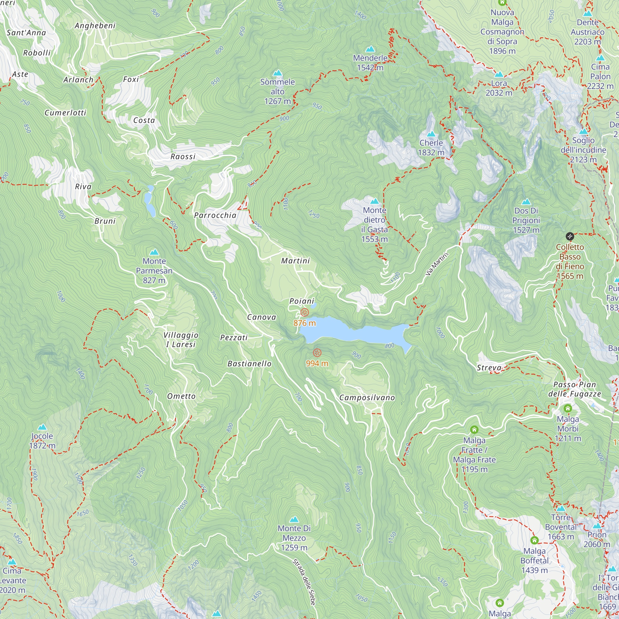 Chiosco Poiani map