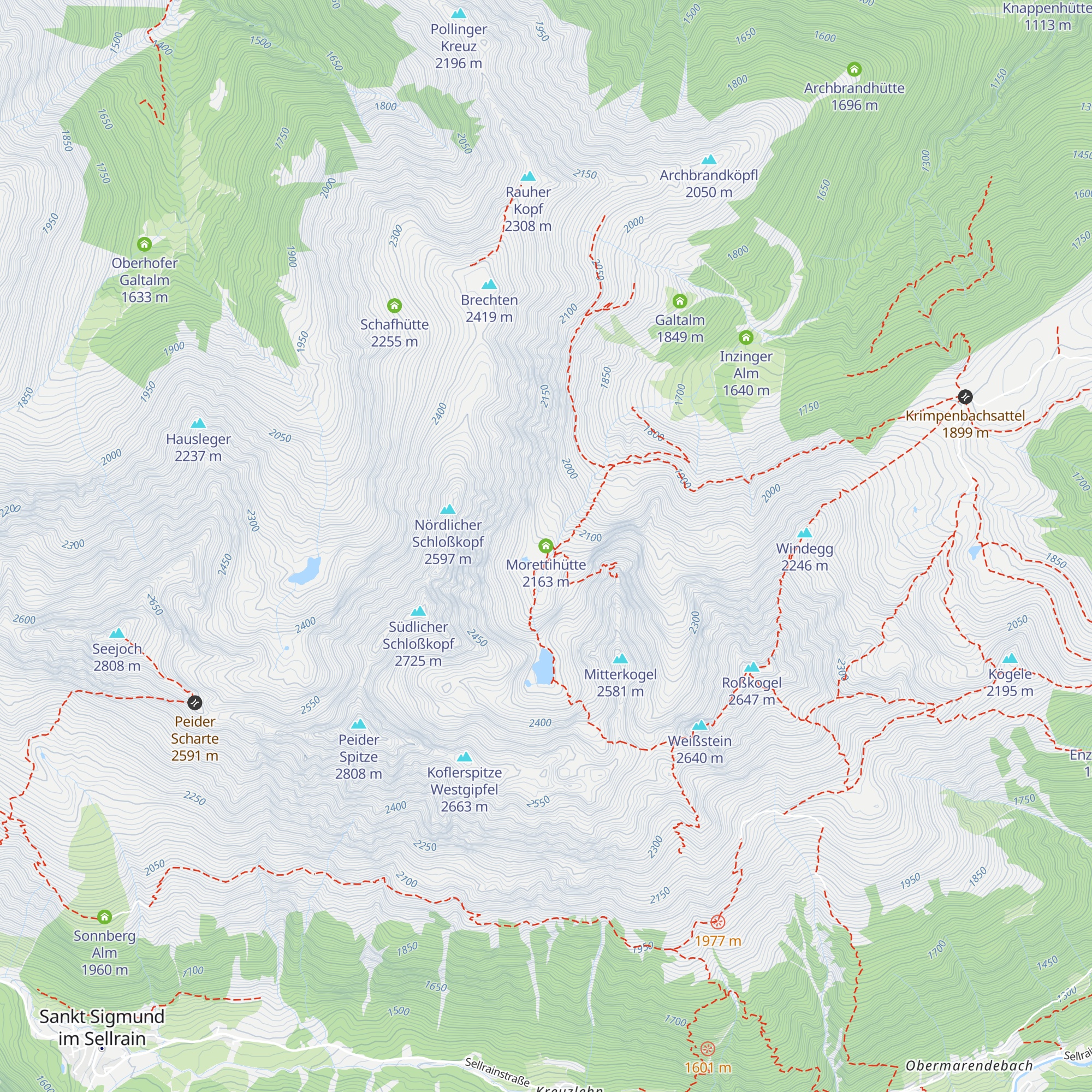Morettihütte map