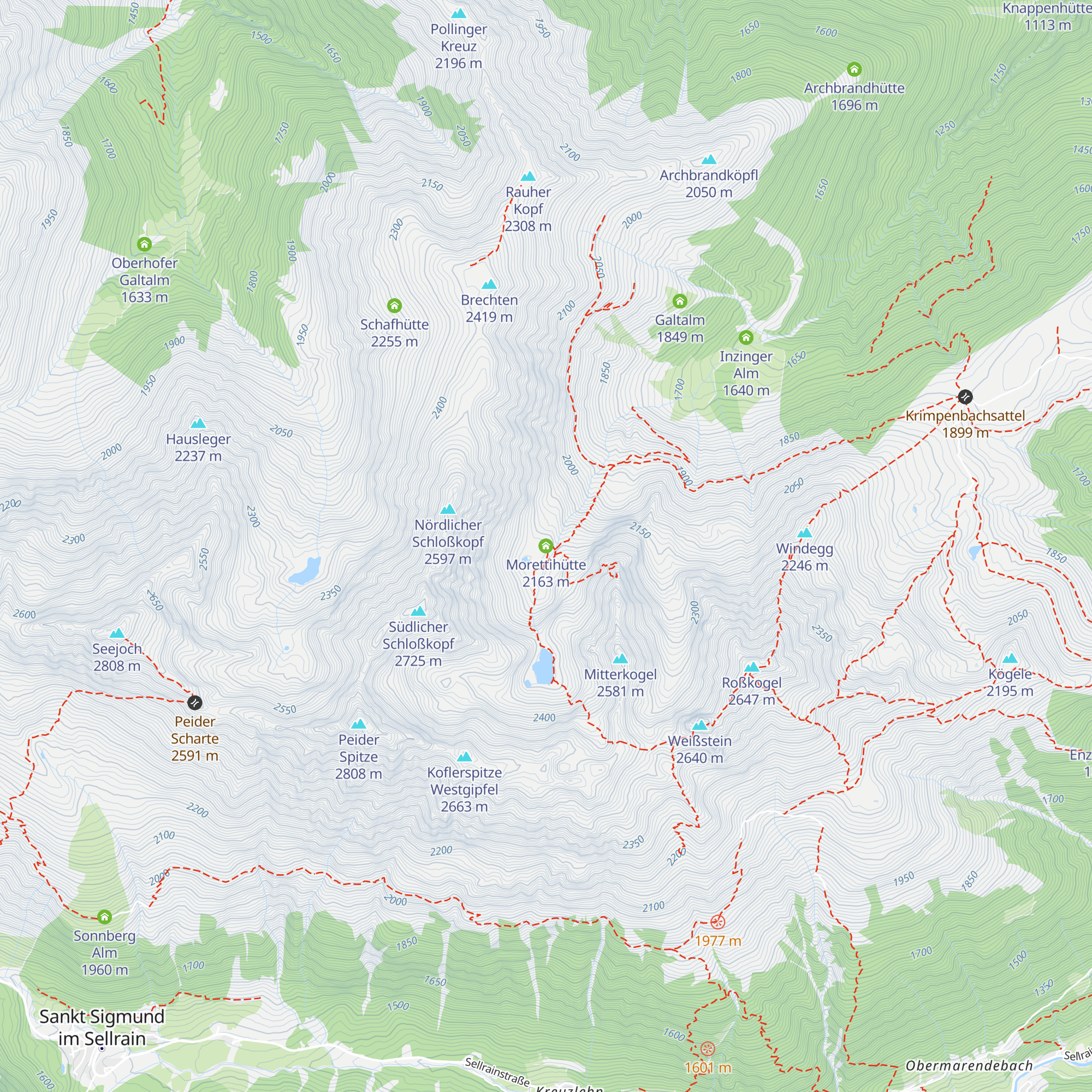 Morettihütte map