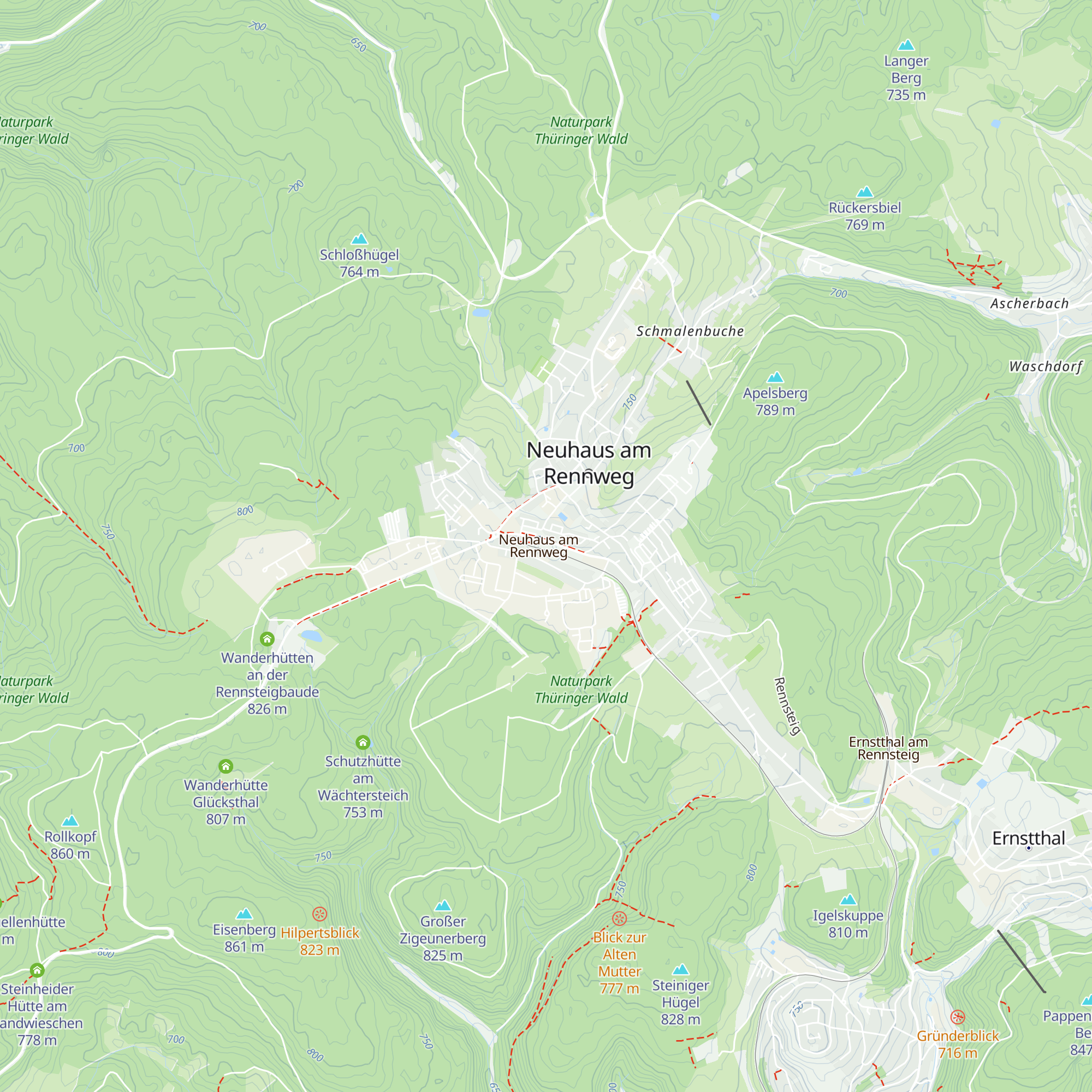 Thüringer Wald SHOP map