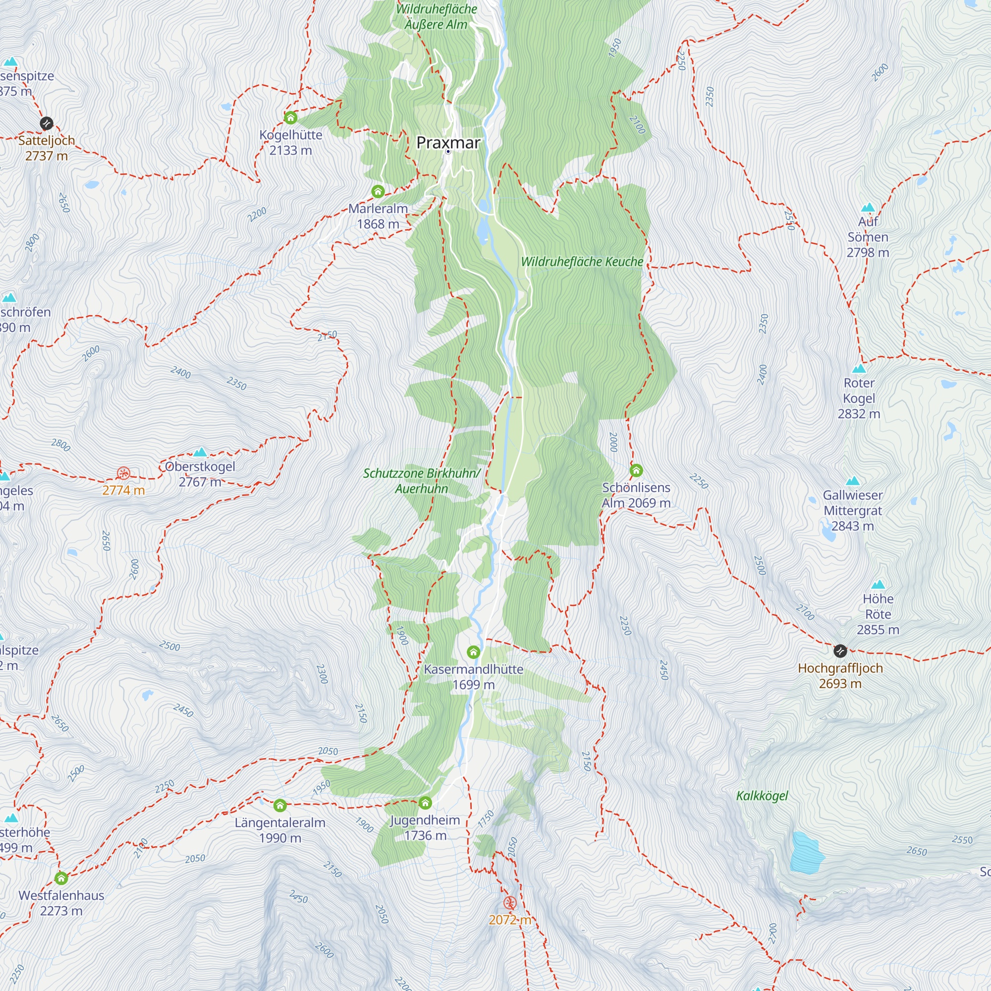 Alpengasthof Lüsens map