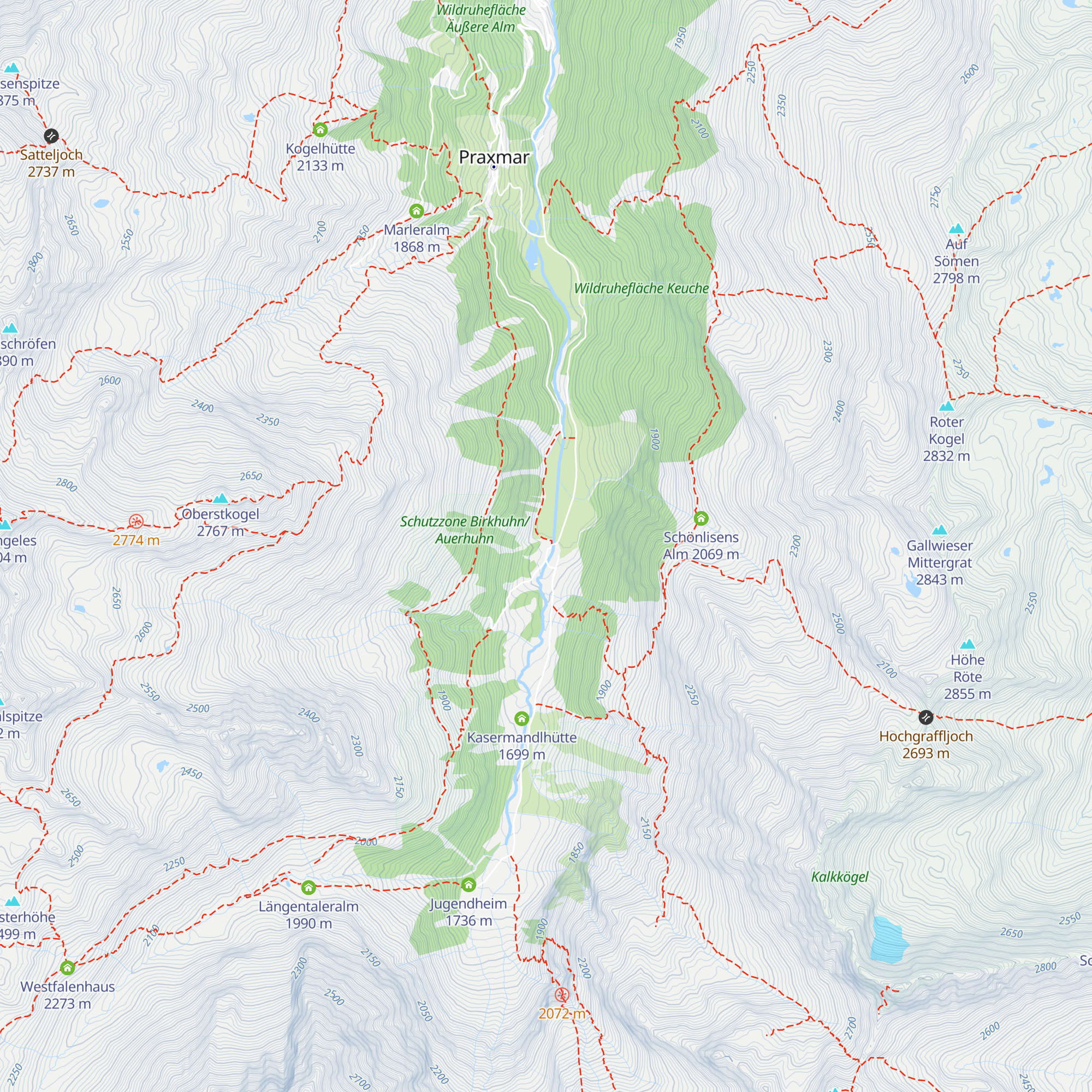 Alpengasthof Lüsens map