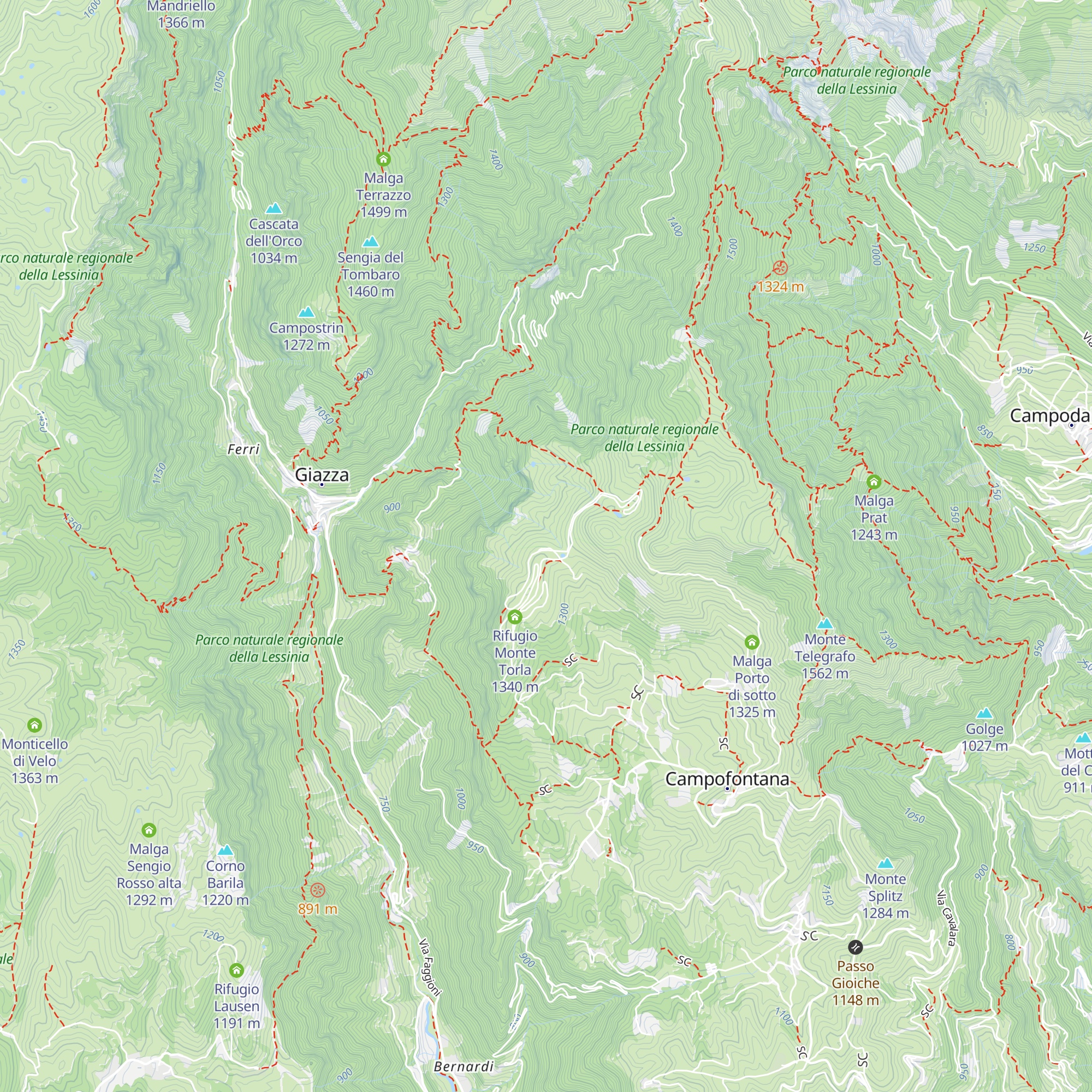 Malga Lobbia map