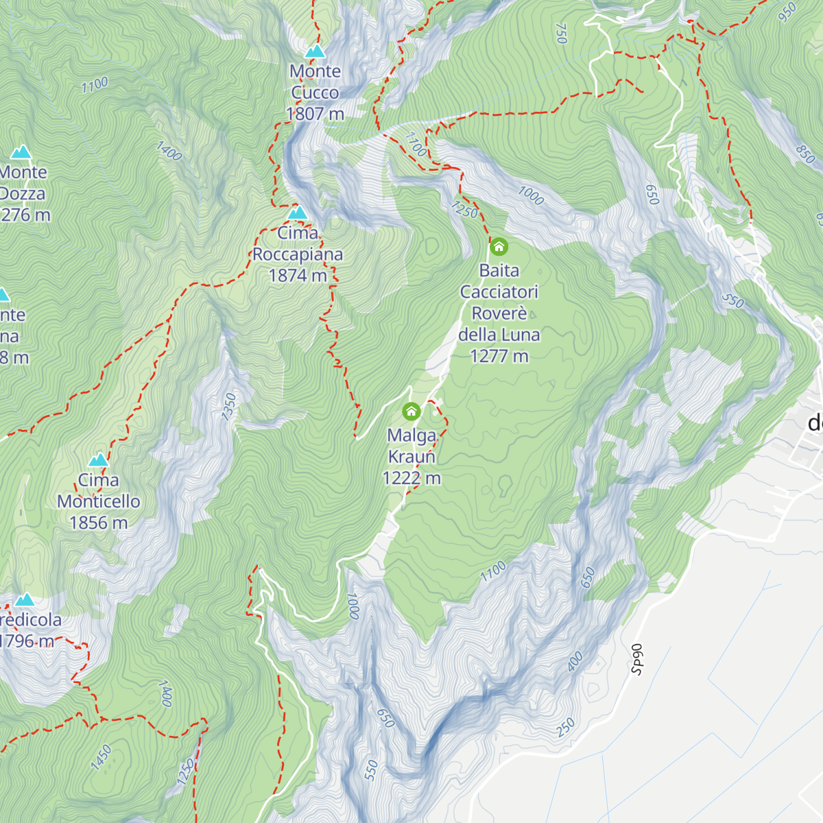 Malga Kraun map