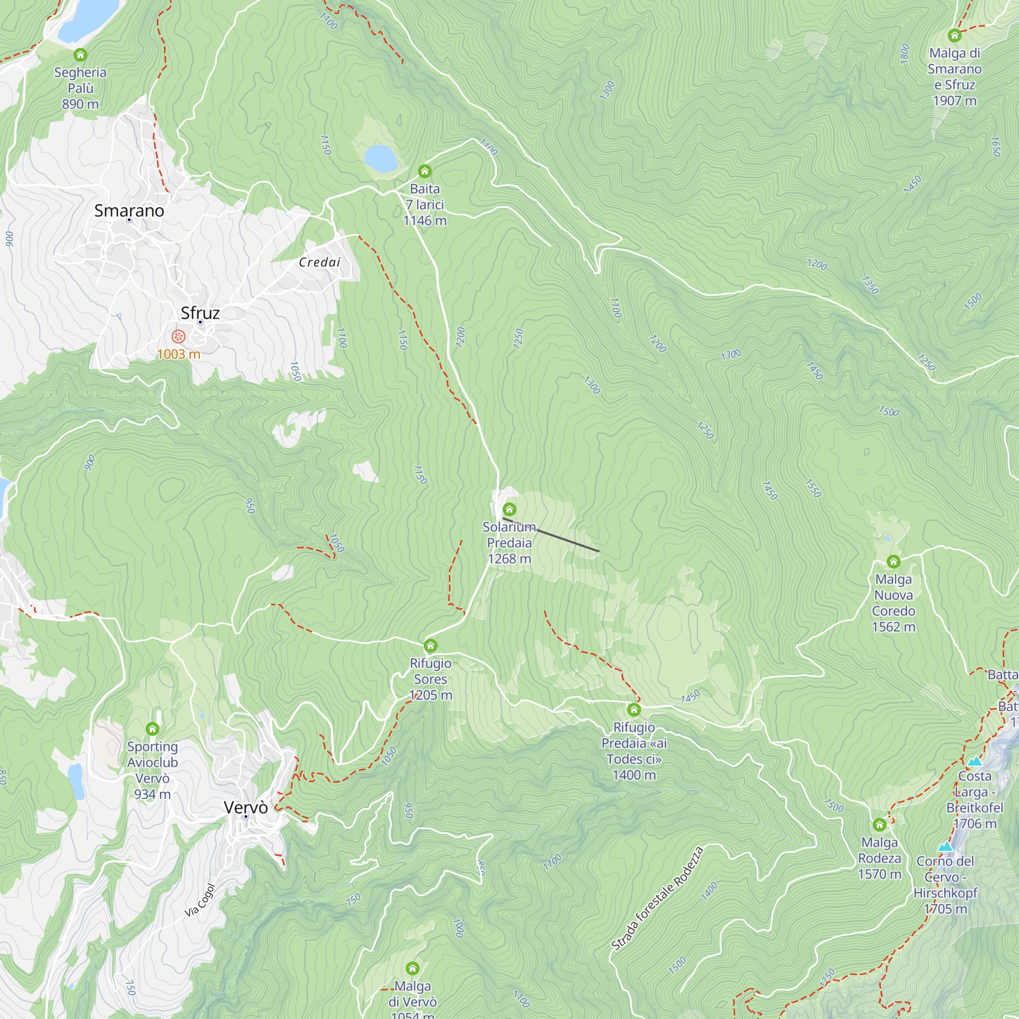 Solarium Predaia map