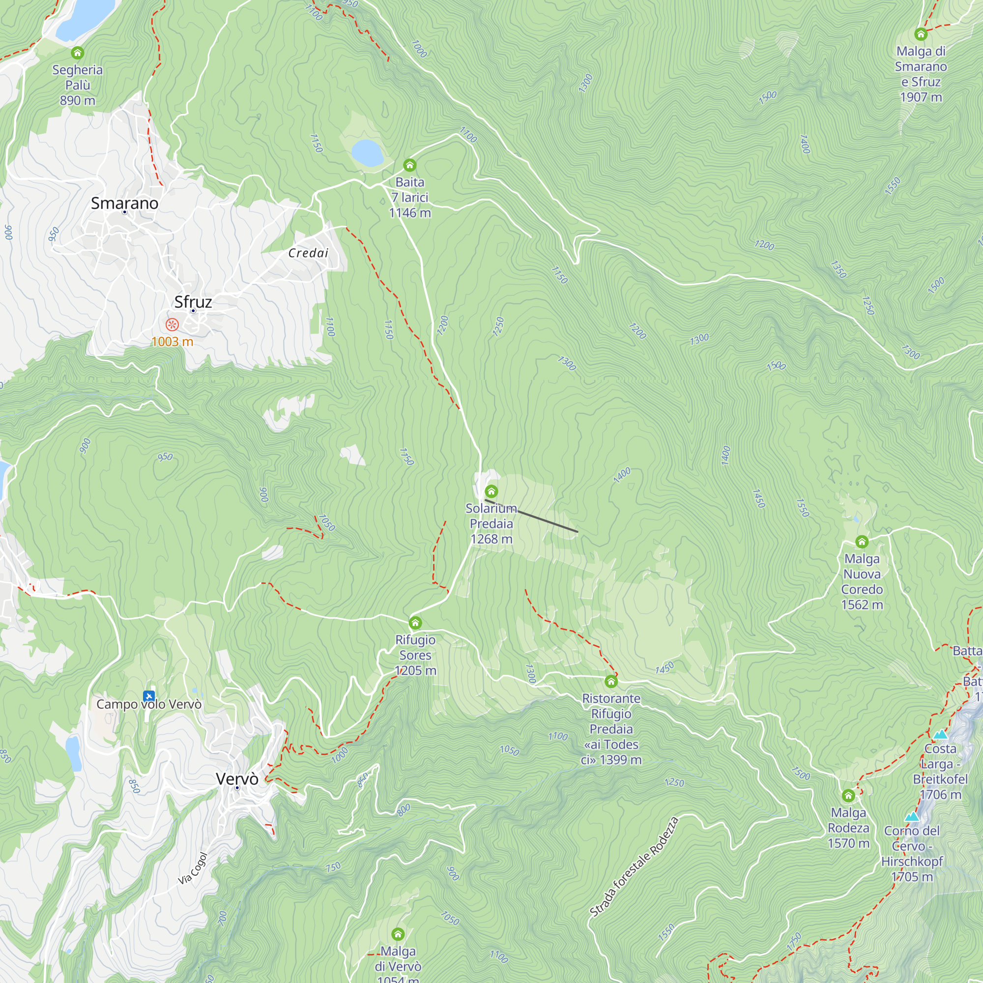 Solarium Predaia map