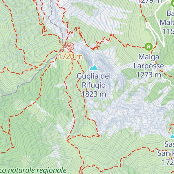 Map of Cima Tre Croci