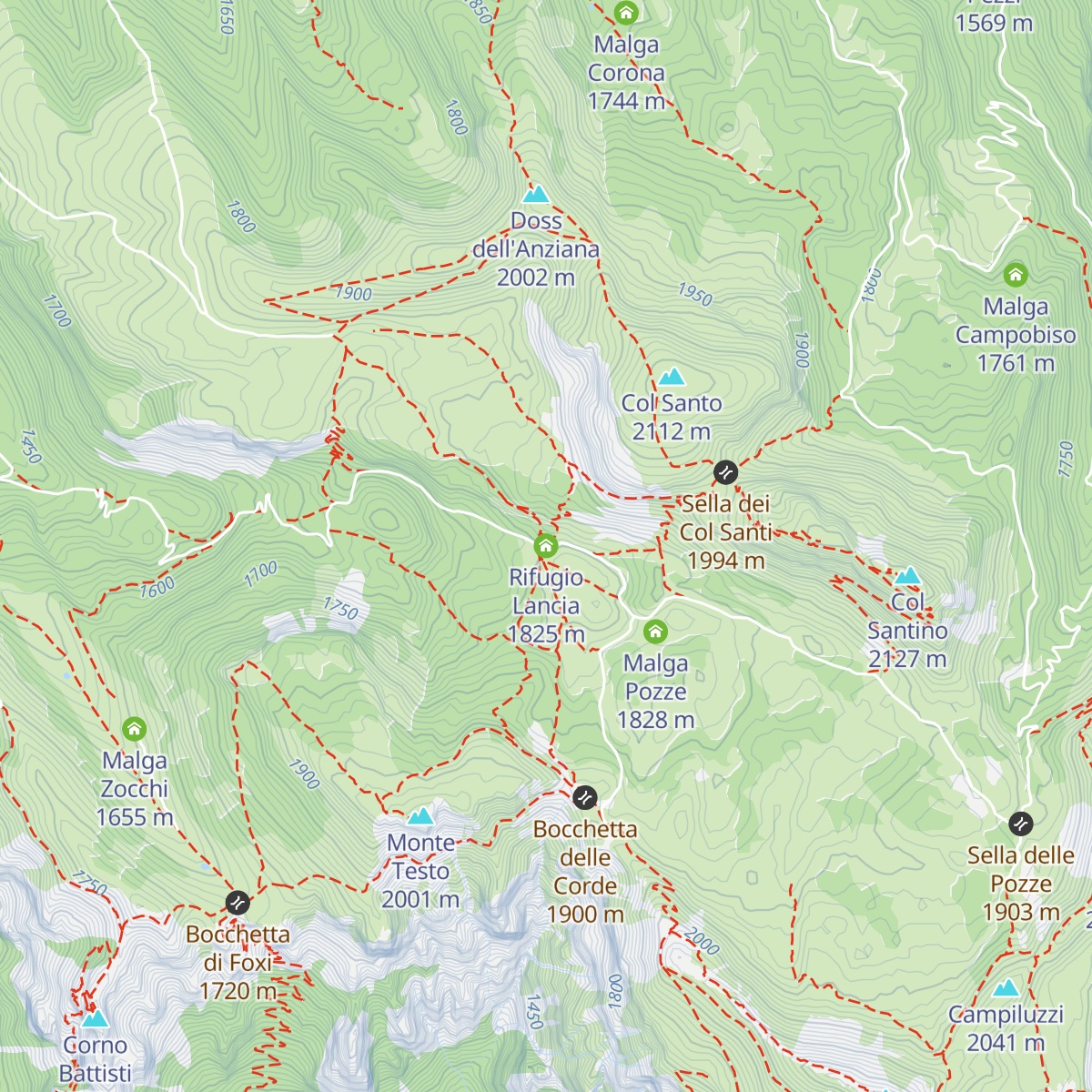 Rifugio Lancia map
