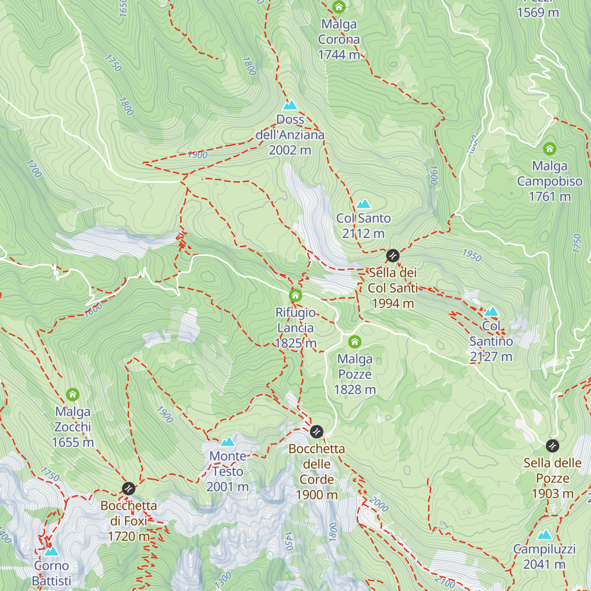 Rifugio Lancia map