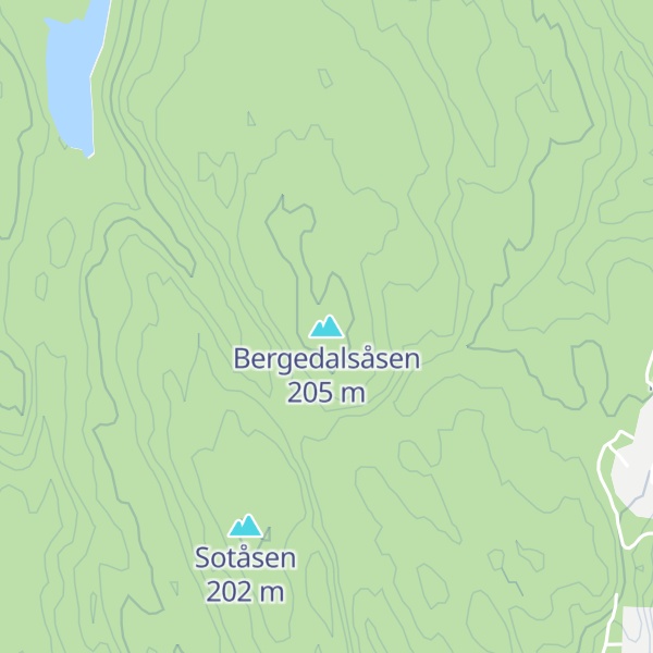 Map of Bergedalsåsen