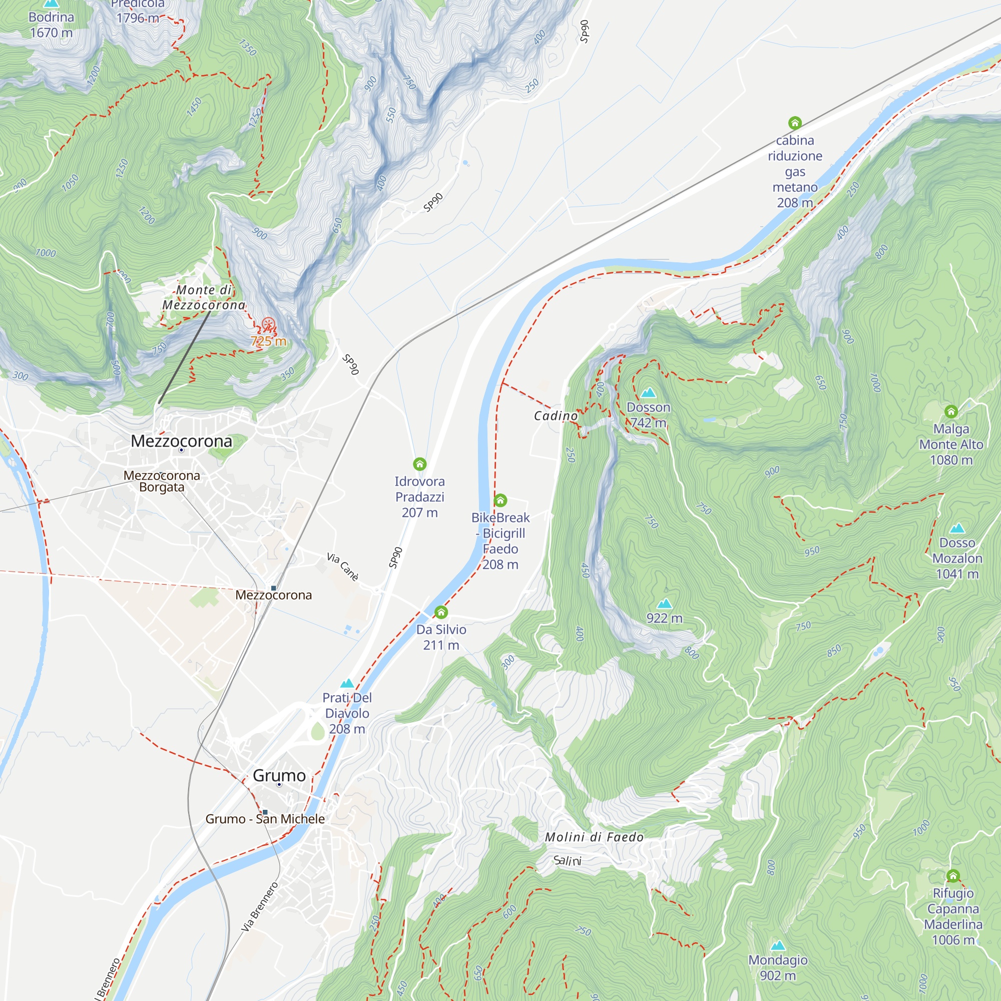 BikeBreak - Bicigrill Faedo map
