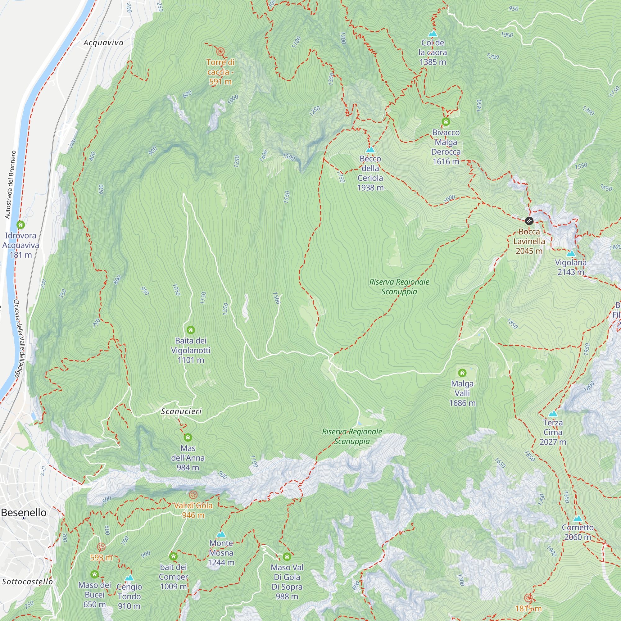 Malga Imprec map