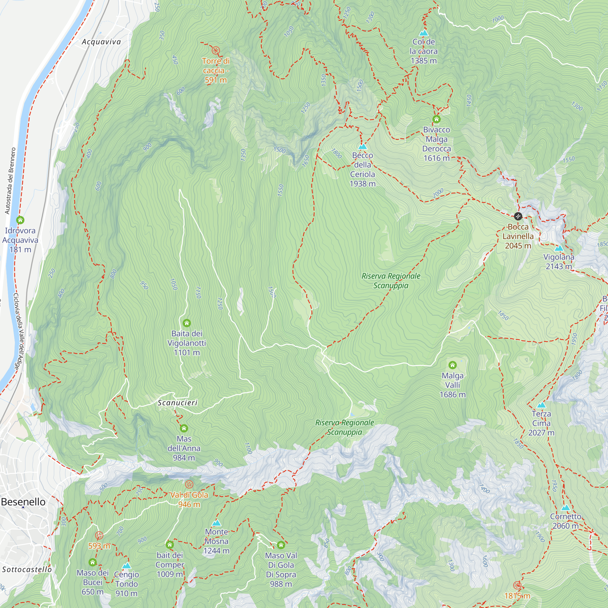 Malga Imprec map