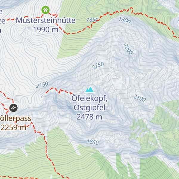 Map of Öfelekopf, Ostgipfel