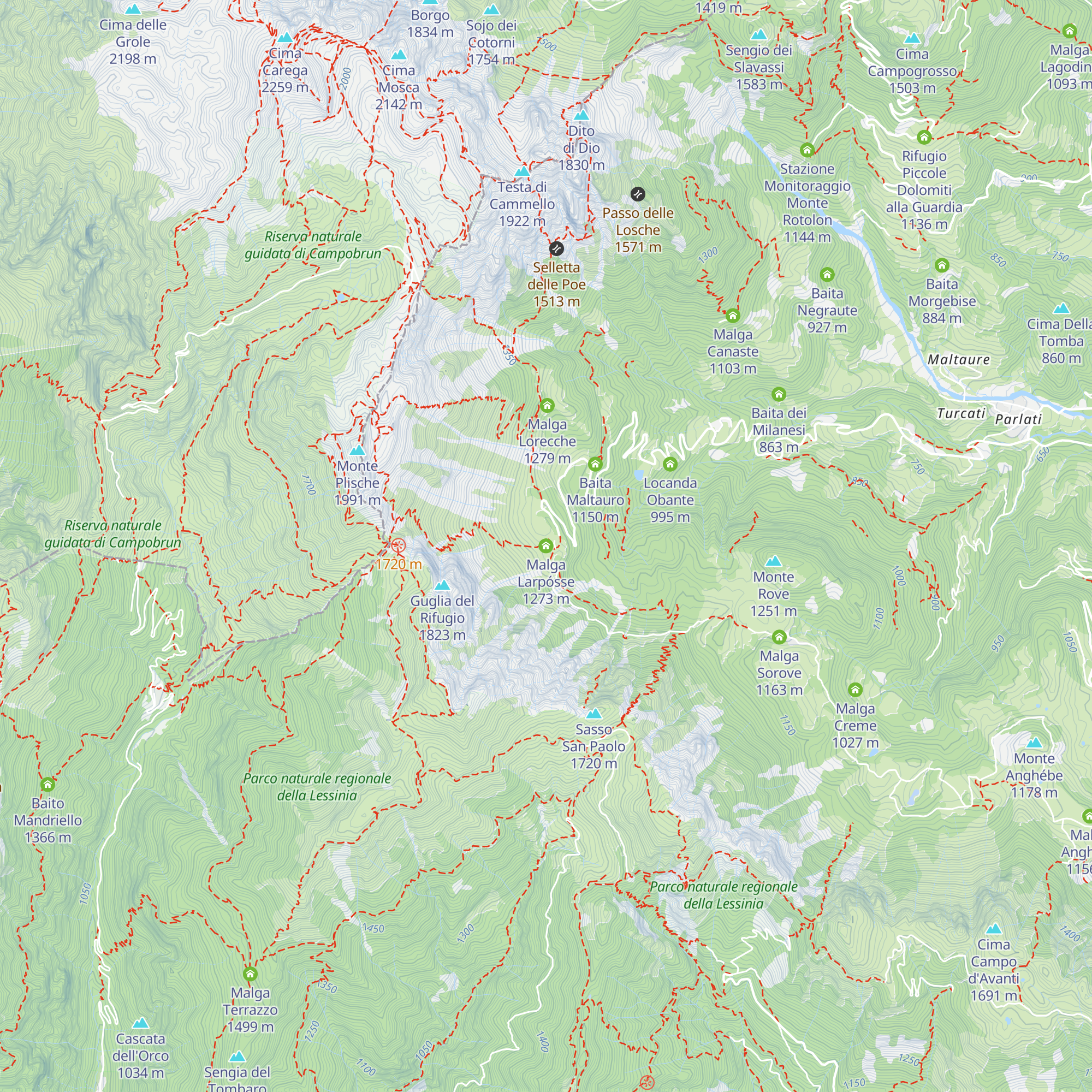 Malga Larpósse map
