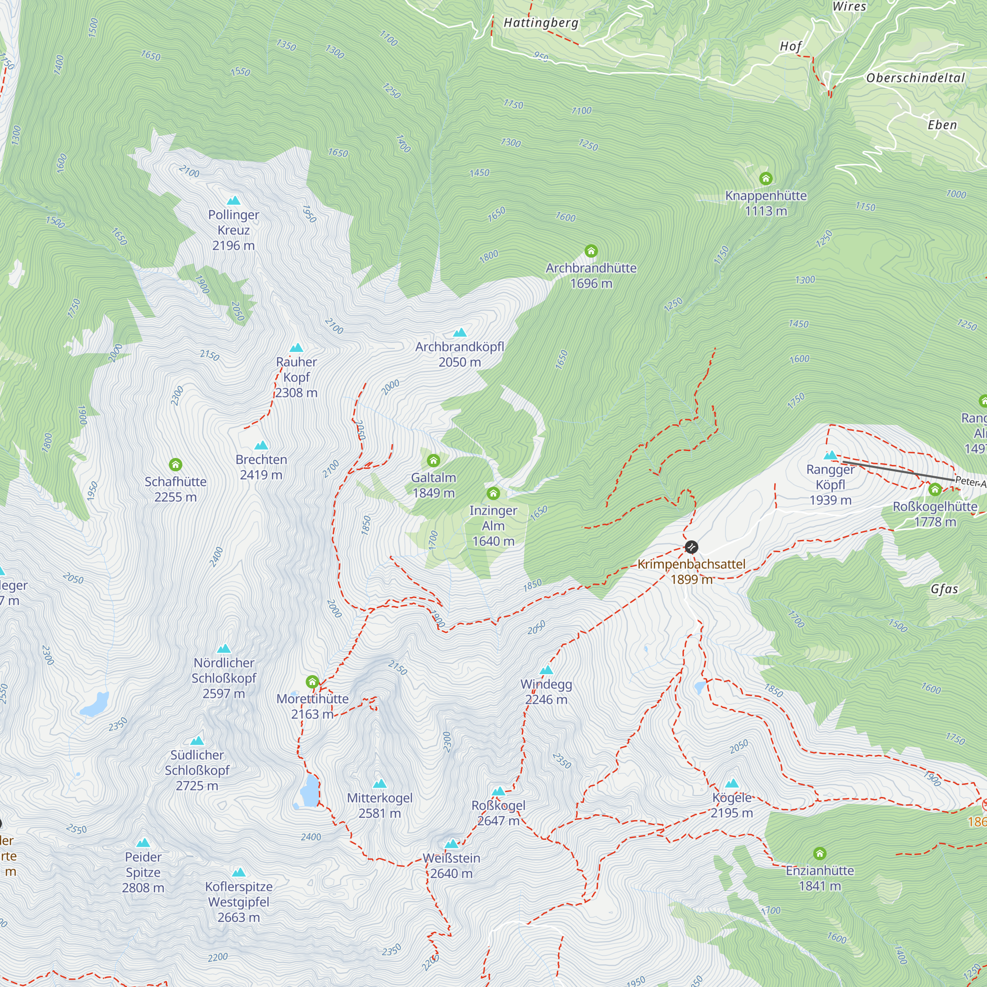 Inzinger Alm map