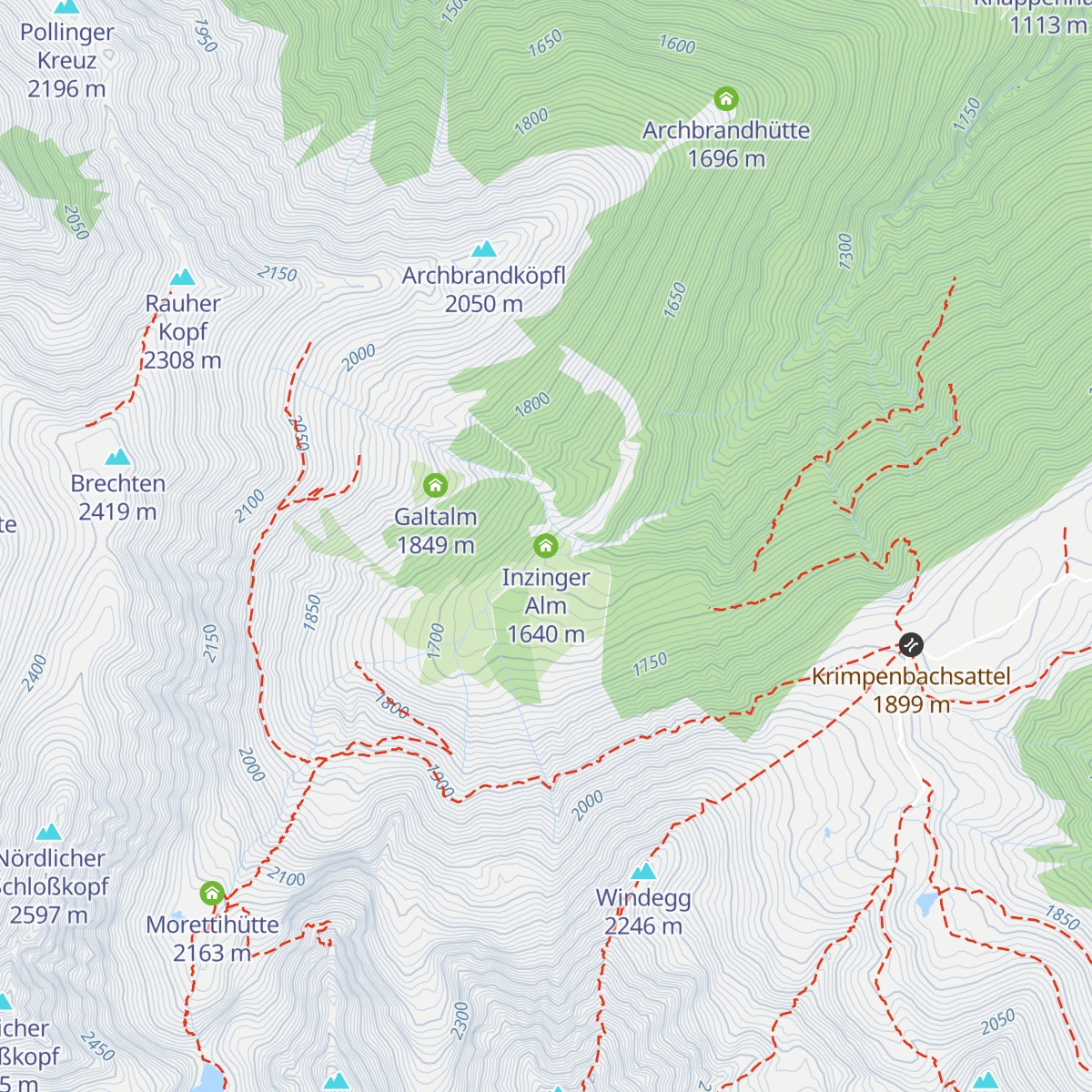 Inzinger Alm map