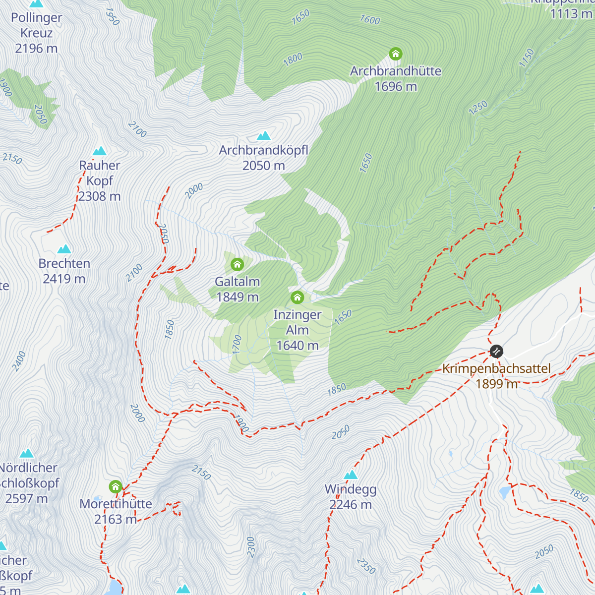 Inzinger Alm map