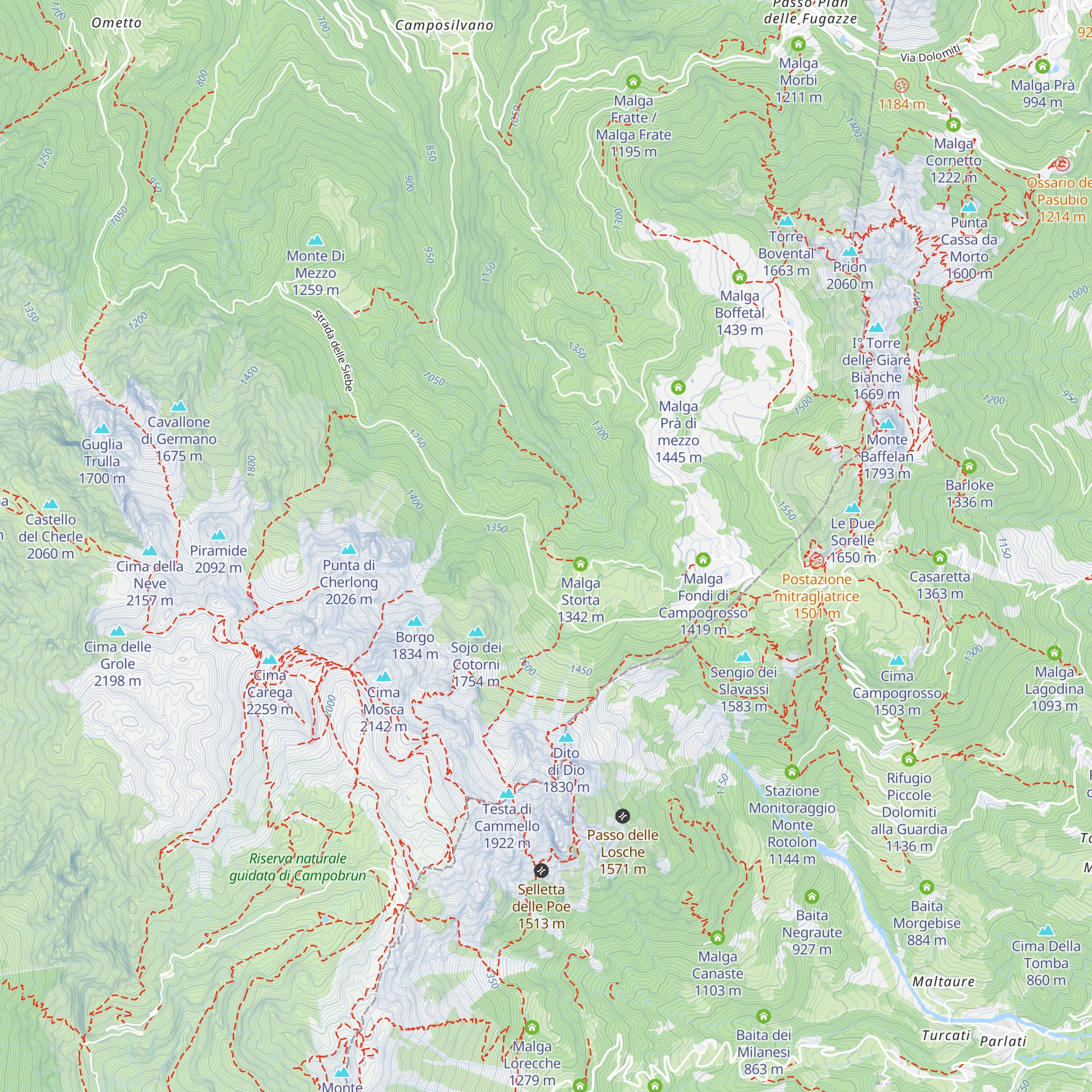 Malga Ghegheni map