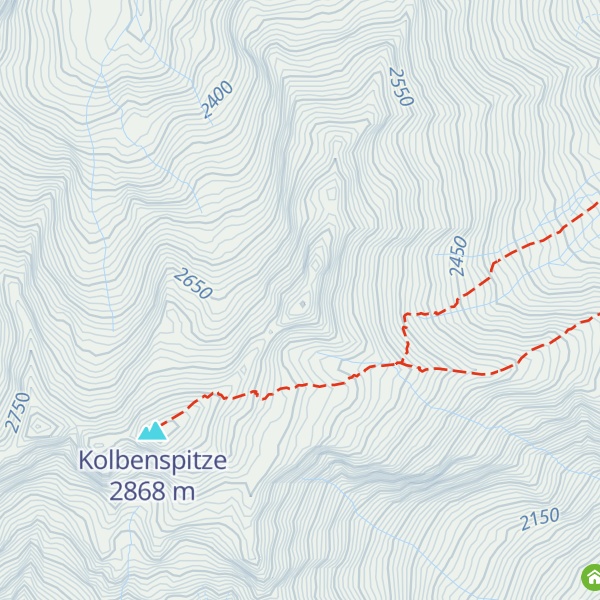 Map of Kleine Kolbenspitze - La Piccola Clava