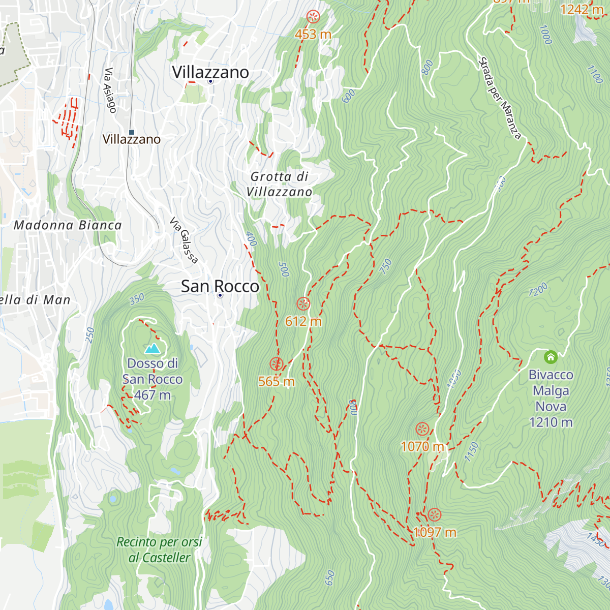 Rifugio Bindesi - Pino Prati map