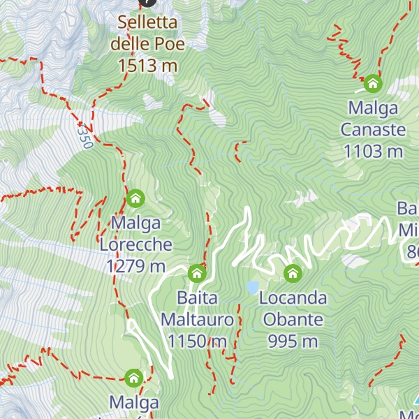 Map of Malga Langarte
