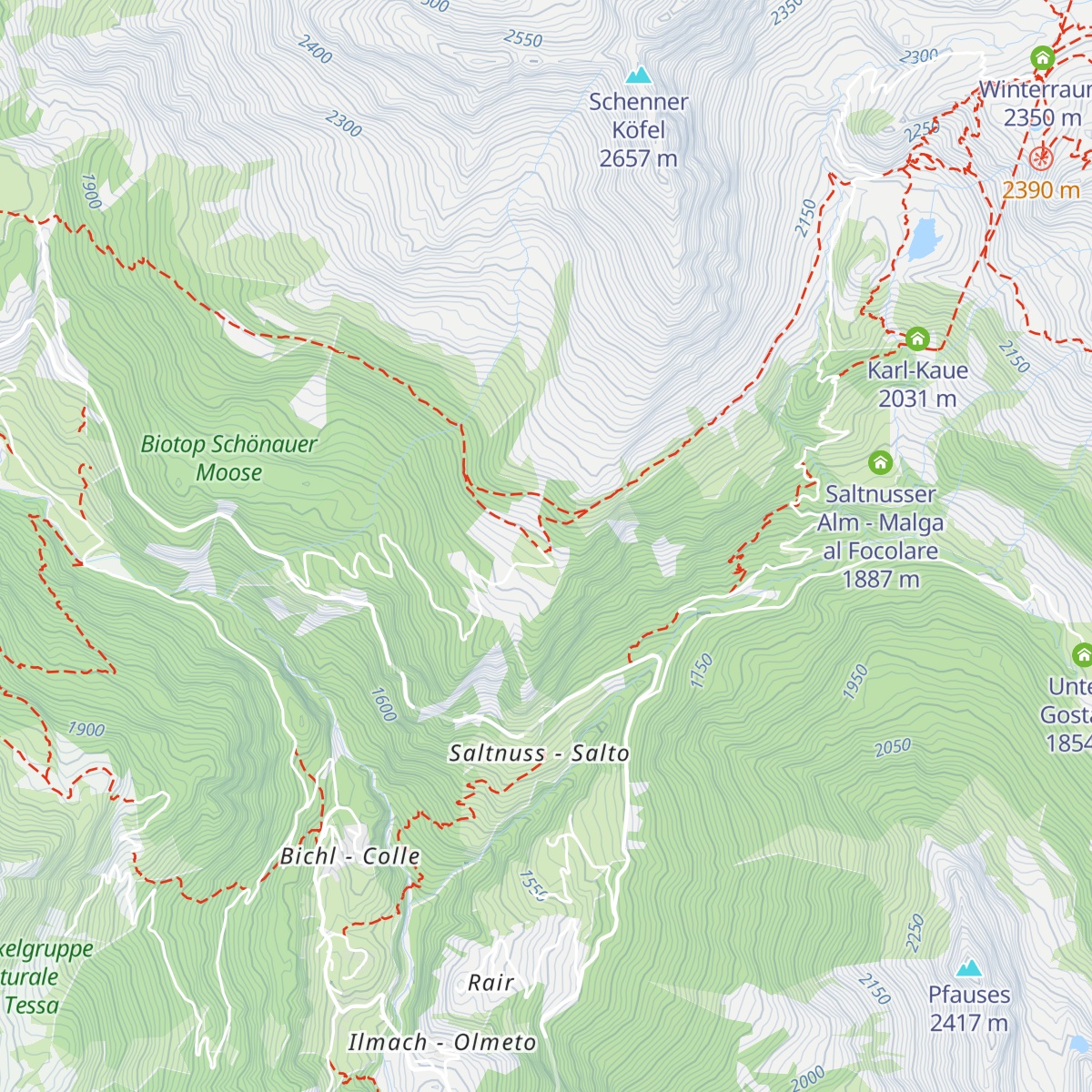 Obere Gostalm - Malga Obere Gostalm map