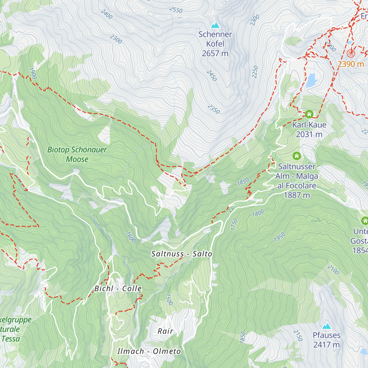Obere Gostalm - Malga Obere Gostalm map