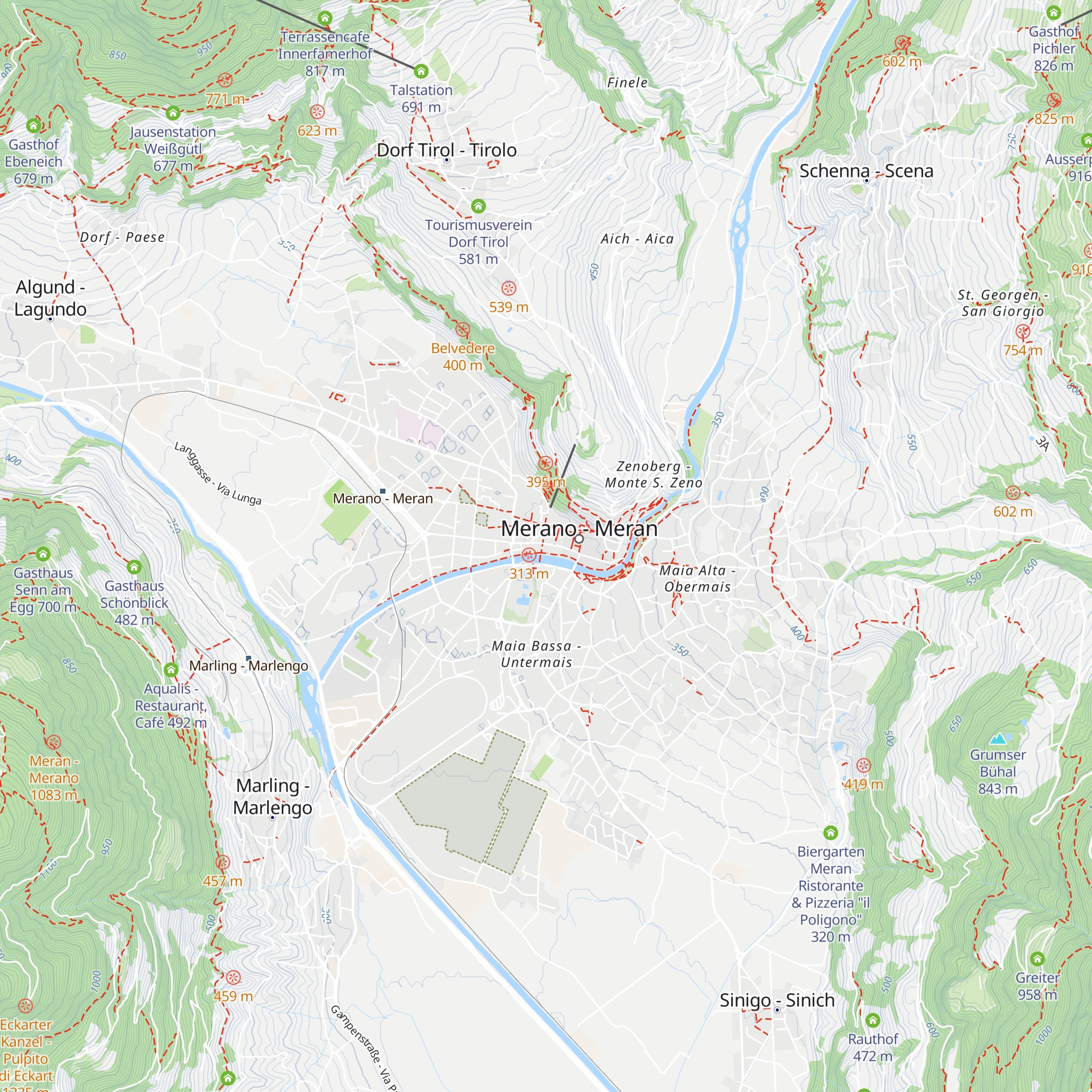 Kurverwaltung Meran - Azienda di Soggiorno di Merano map