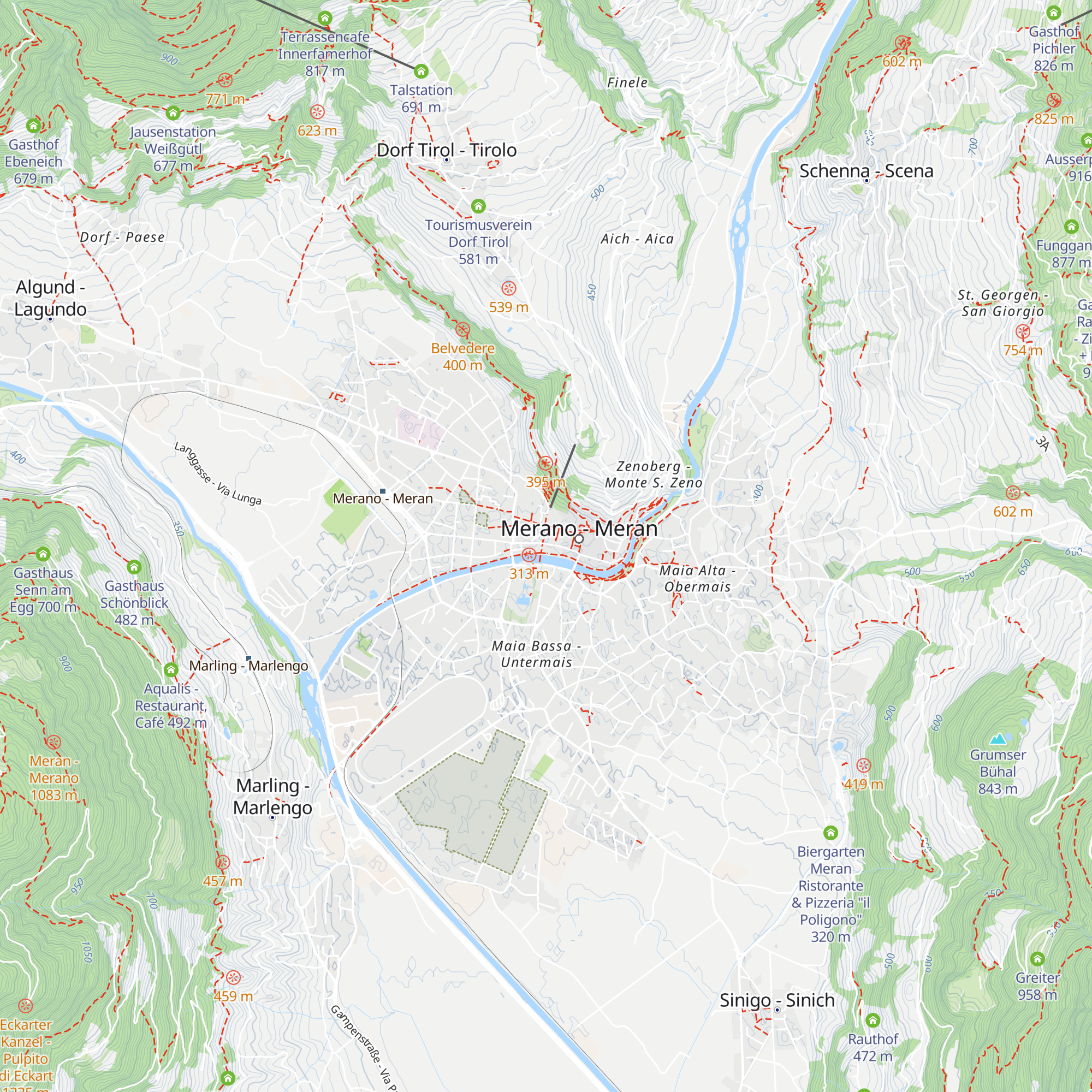 Kurverwaltung Meran - Azienda di Soggiorno di Merano map