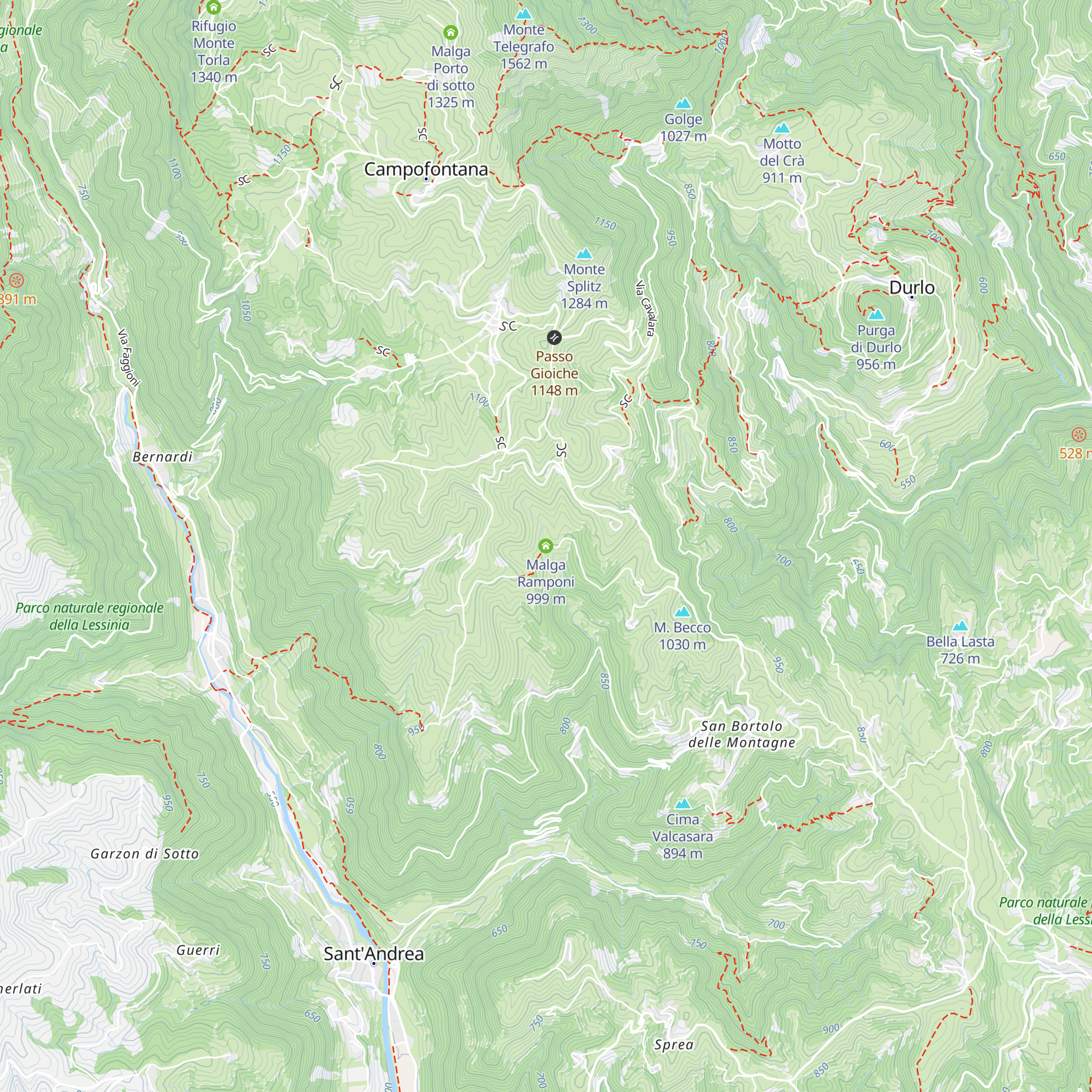 Malga Ramponi map