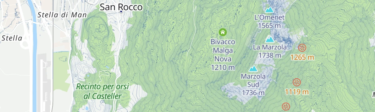 Map of the start of The tour of the Maranza fortifications