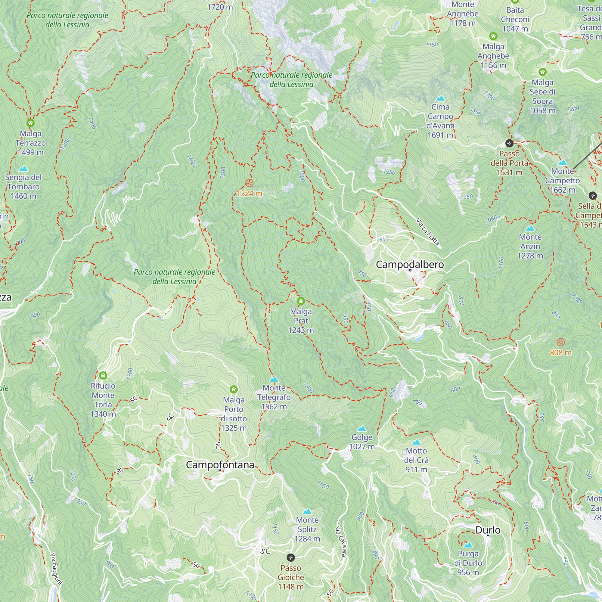 Malga Prat map
