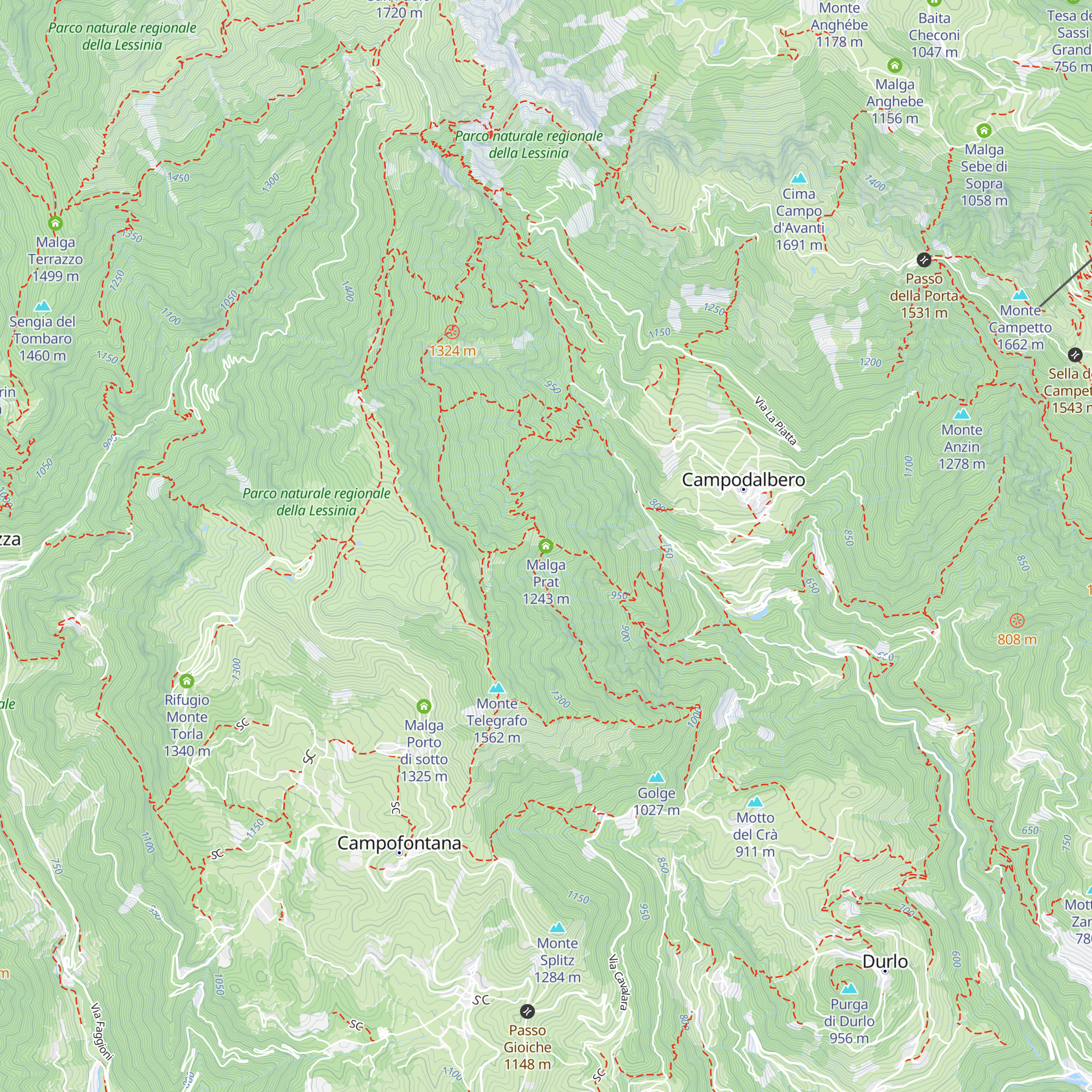 Malga Prat map