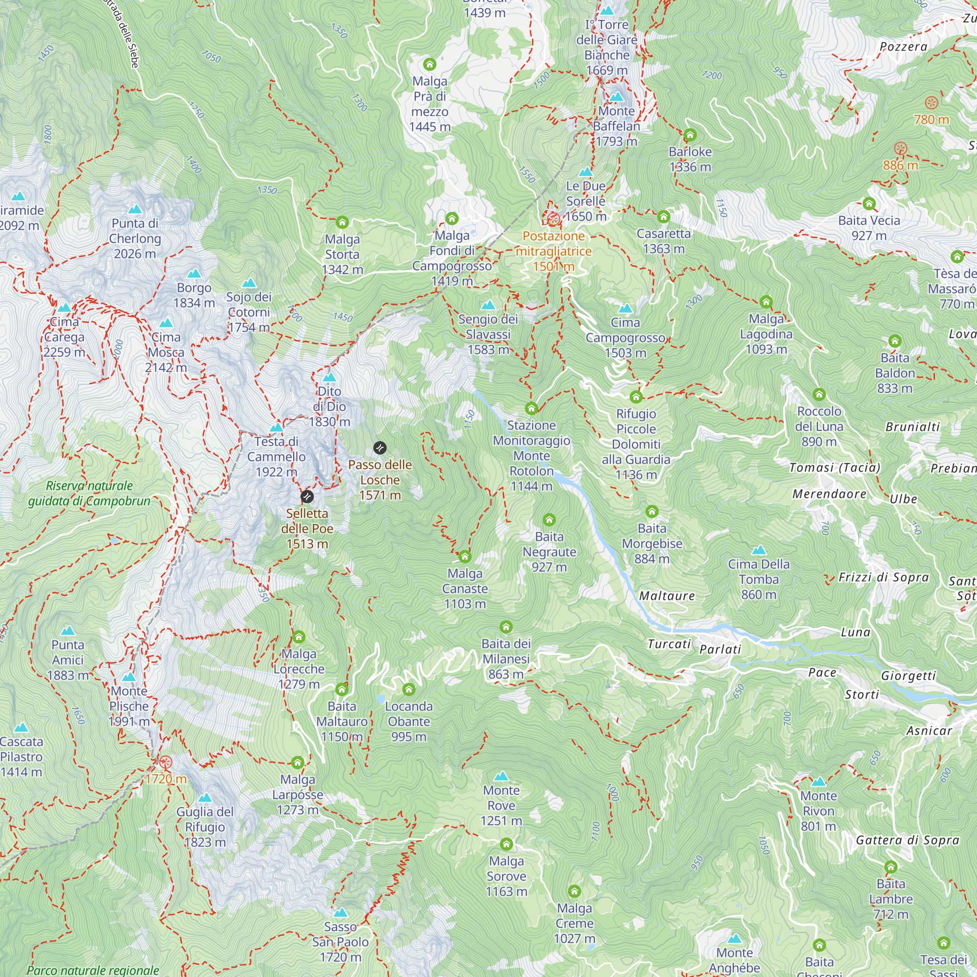 Malga Lorpodo map
