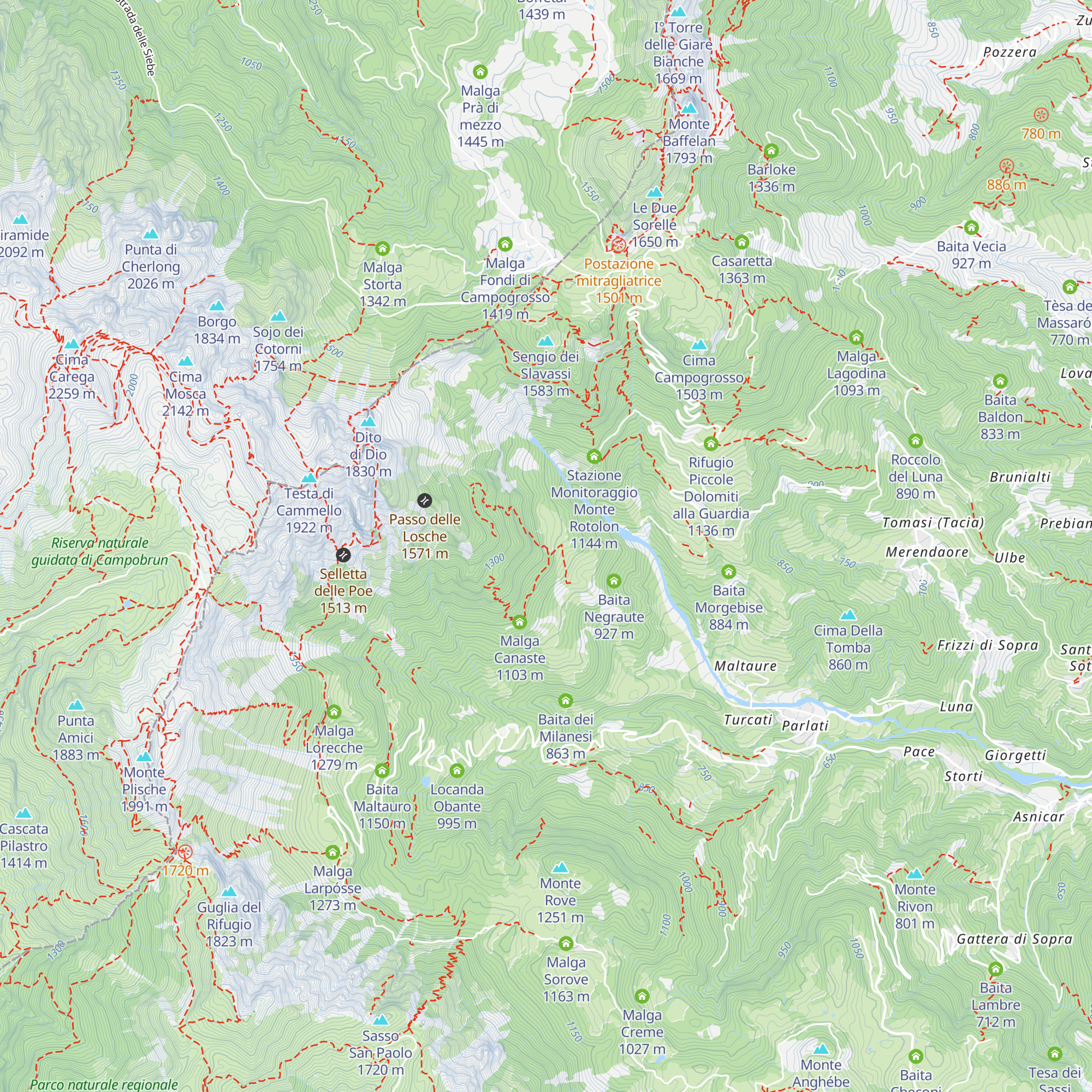 Malga Lorpodo map