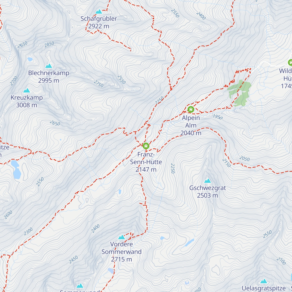 Franz-Senn-Hütte map