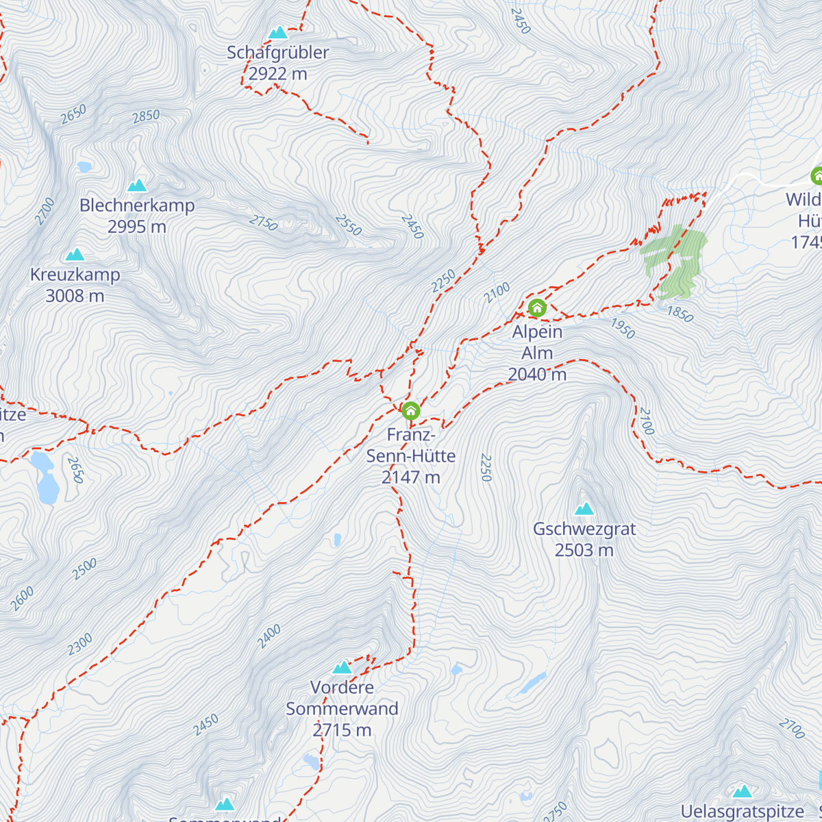 Franz-Senn-Hütte map