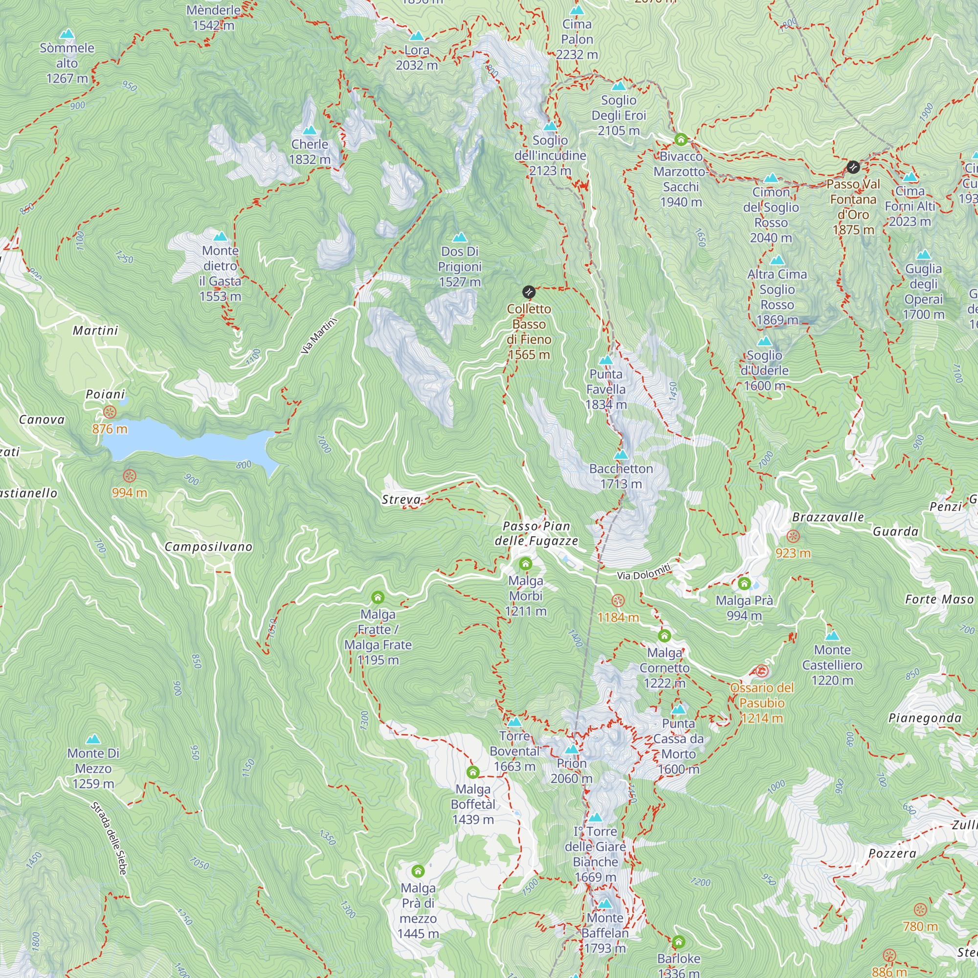 Malga Streva map