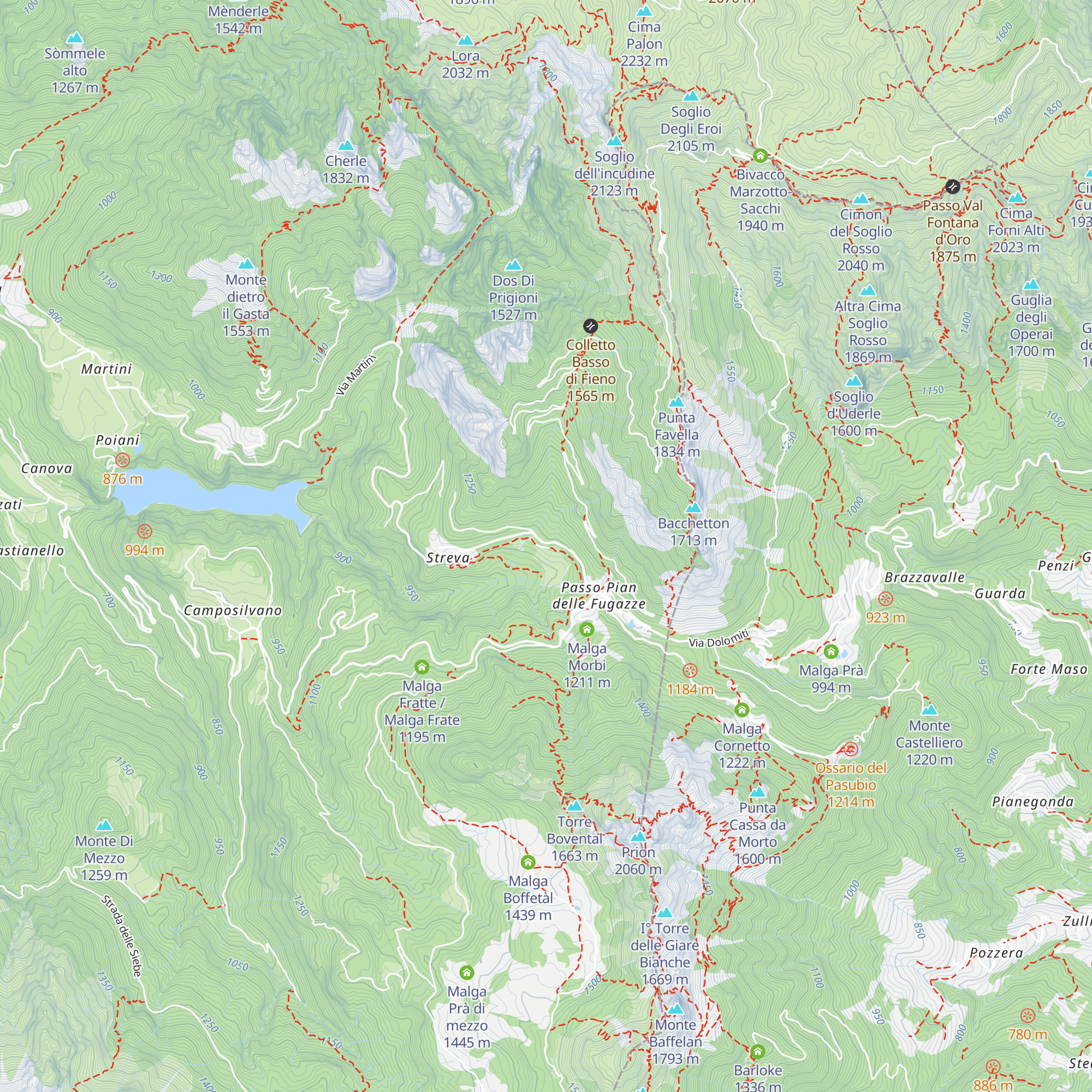 Malga Streva map