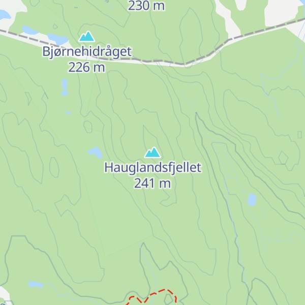 Map of Hauglandsfjellet